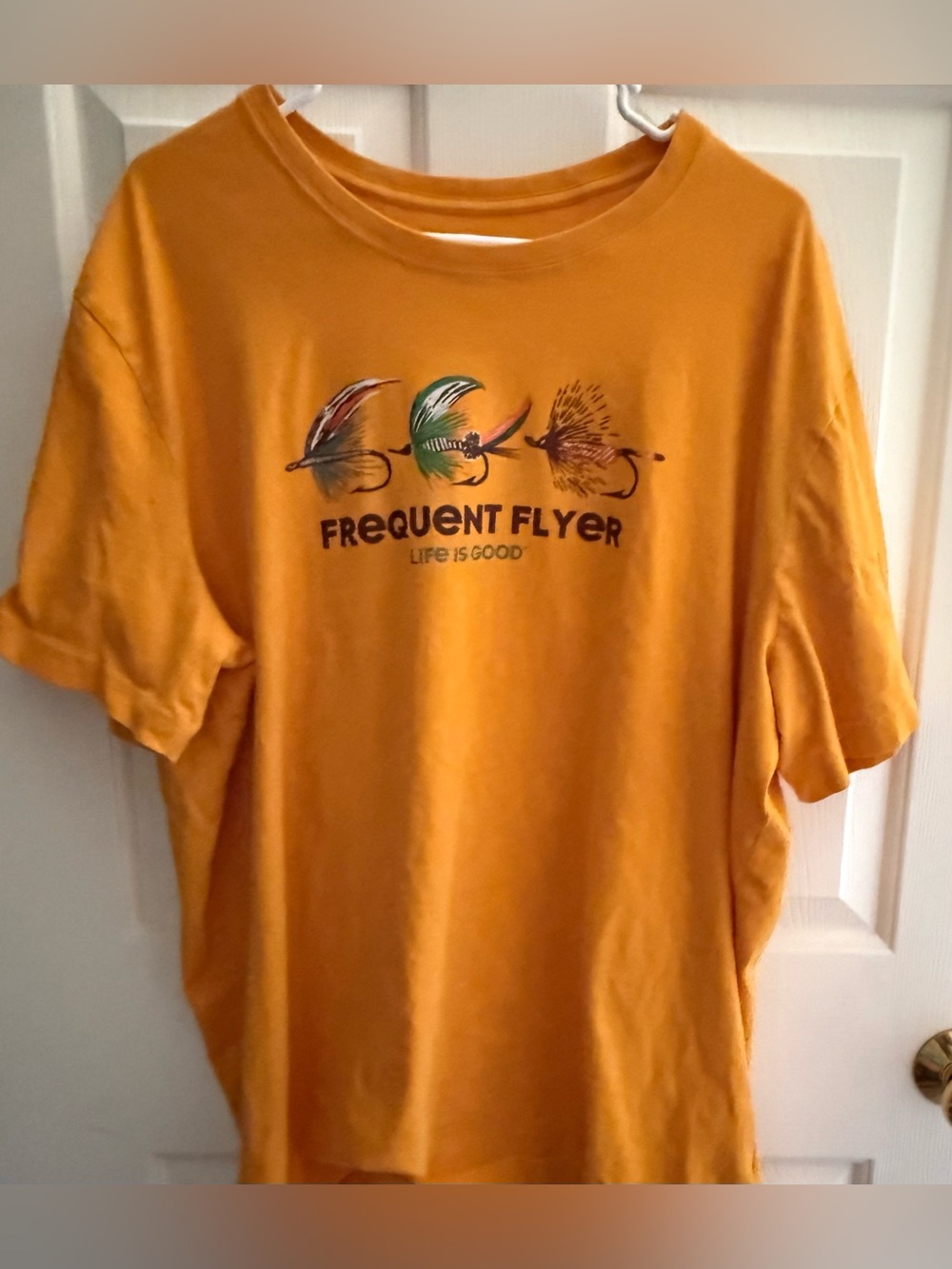 Life Is Good Men's "Frequent Flyer" Yellow Graphic T‑Shirt XXL